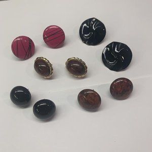 Lot Of 5 Costume Earrings Pierced Vintage - Modern Studs Mix!